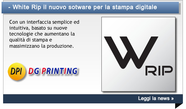 - White Rip il nuovo sotware per la stampa digitale - Con un interfaccia semplice ed intuitiva, basato su nuove tecnologie che aumentano la qualità di stampa e massimizzano la produzione.