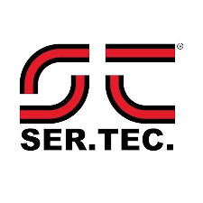 Logo della società SER.TEC. in lettere rosse e nere su sfondo trasparente